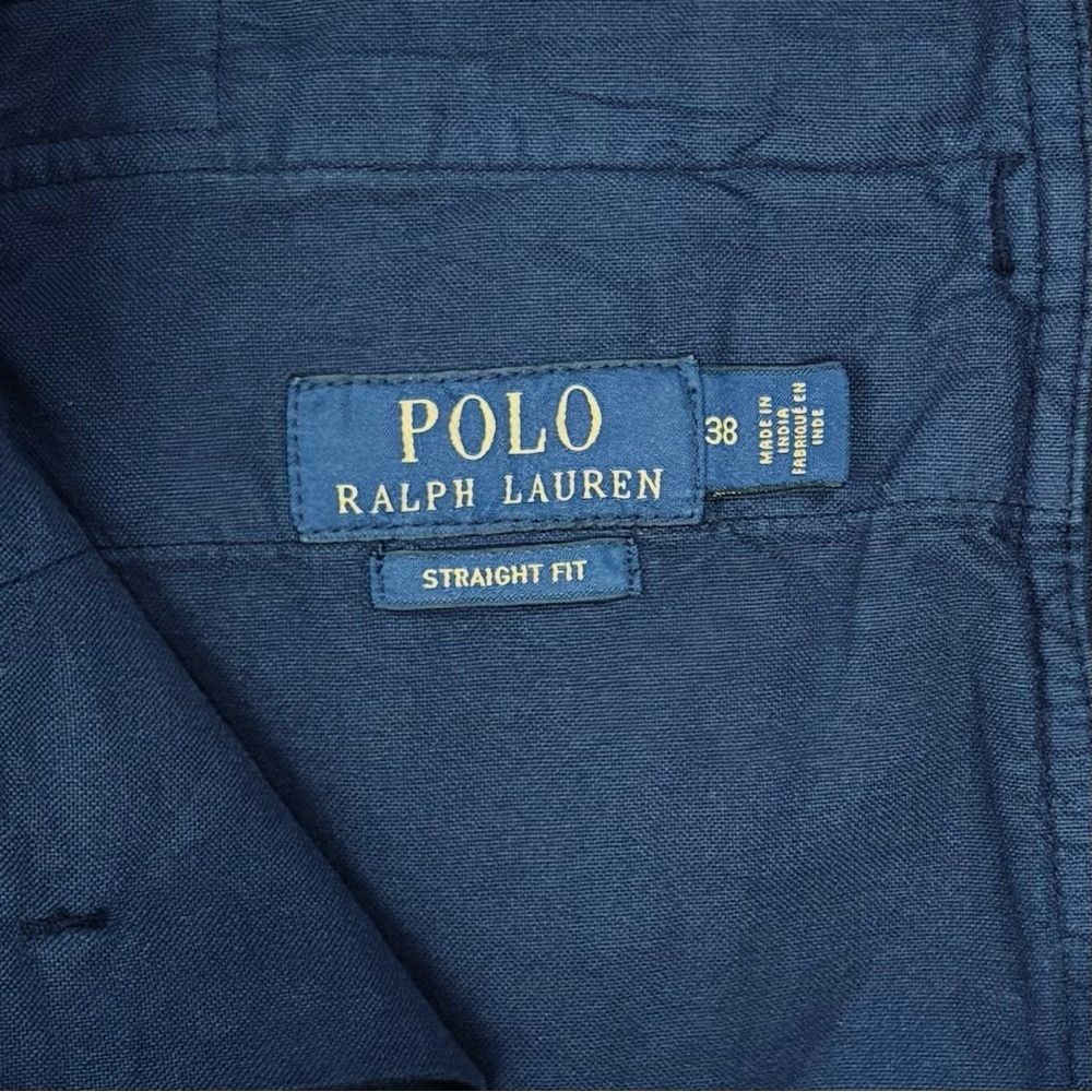 Polo Ralph Lauren Men’s 38 Mid Rise Straight Fit Navy Blue Linen Cotton Shorts - Picture 7 of 16